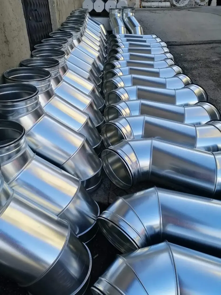 Paslanmaz çelik ve galvaniz havalandırma kanalı dirsek imalatı